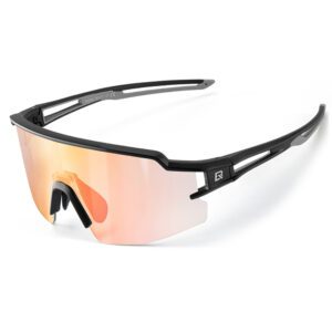 Rockbros Cycling Glasses Photochromic UV Protection with Corrective Insert Orange Lenses - Blackeng