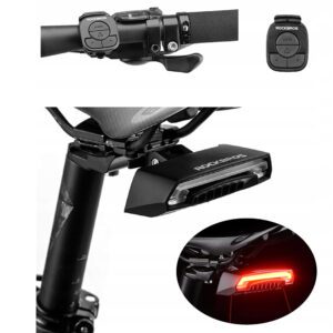 Rockbros LKWD-R1 Rear Bike Light with Laser and Remote Control + Micro USB - USB-A Cable - Blackeng