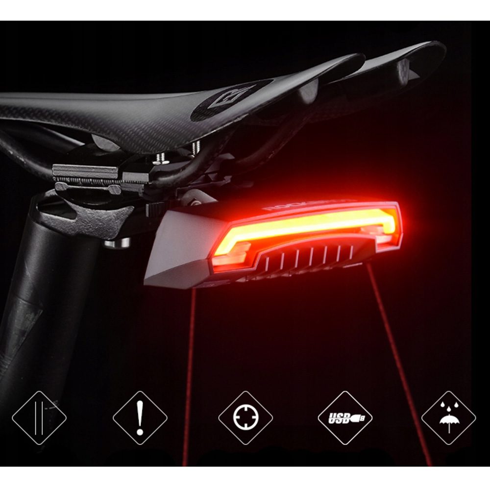 Rockbros LKWD-R1 Rear Bike Light with Laser and Remote Control + Micro USB - USB-A Cable - Blackeng