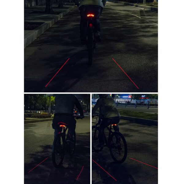 Rockbros LKWD-R1 Rear Bike Light with Laser and Remote Control + Micro USB - USB-A Cable - Blackeng
