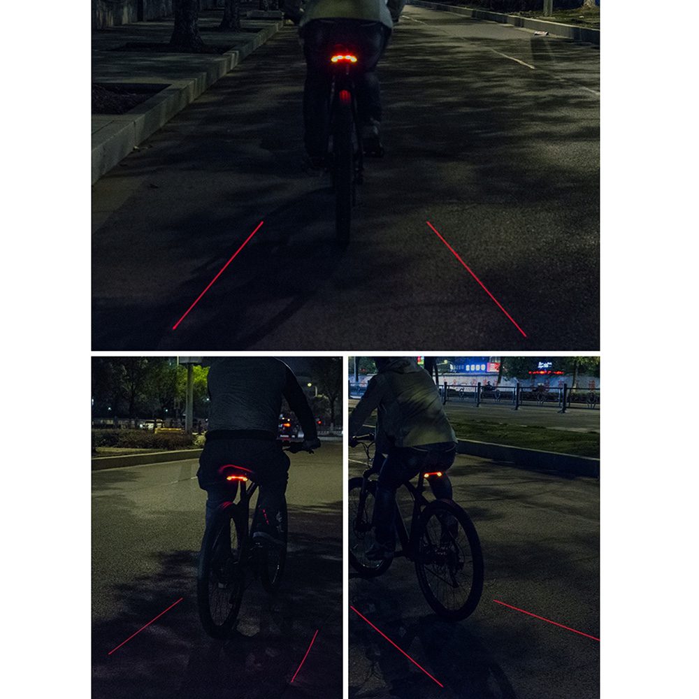 Rockbros LKWD-R1 Rear Bike Light with Laser and Remote Control + Micro USB - USB-A Cable - Blackeng
