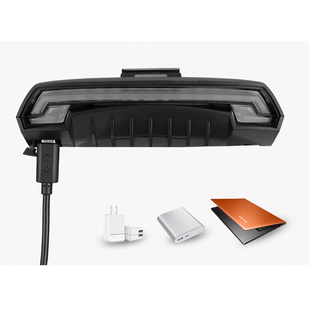 Rockbros LKWD-R1 Rear Bike Light with Laser and Remote Control + Micro USB - USB-A Cable - Blackeng