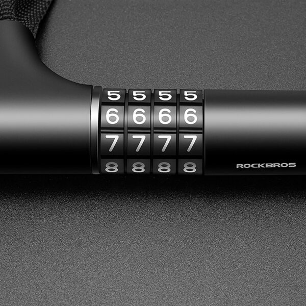 Rockbros 3230002001 bicycle lock with combination and key - blackeng