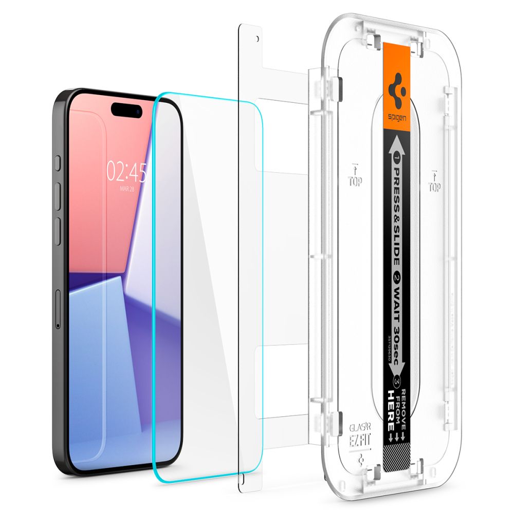 Spigen Glas.tR EZ Fit tempered glass for iPhone 15 Pro - 2 pcs.eng