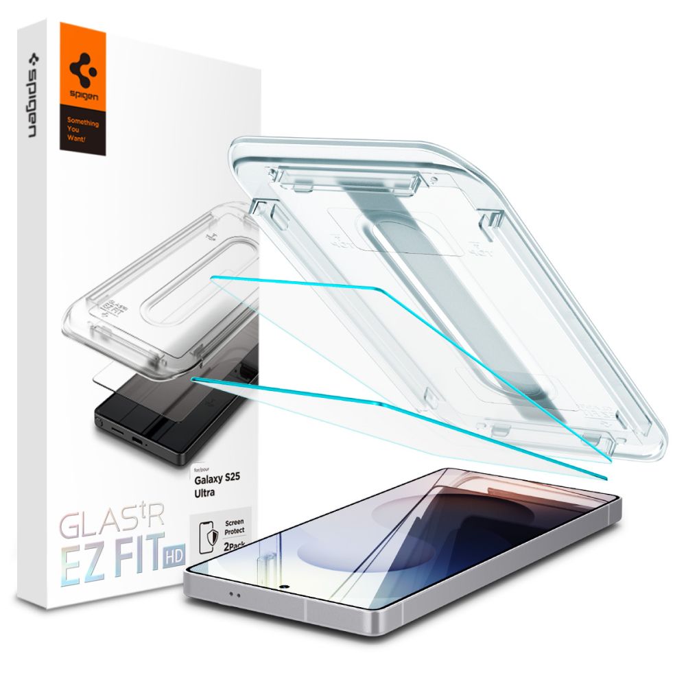 Spigen Glas.tR EZ FIT 2-pack tempered glass for Samsung Galaxy S25 Ultra - transparenteng