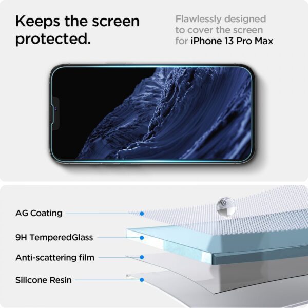 Spigen Glas.tR EZ Fit Tempered Glass for iPhone 13 / 13 Pro / 14 / 16eeng