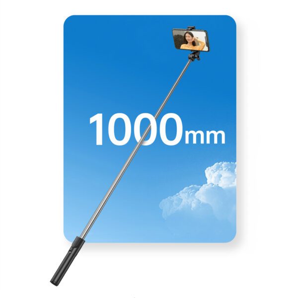 Selfie stick WHS1Y telescopic tripod 1m with phone holder - blackeng