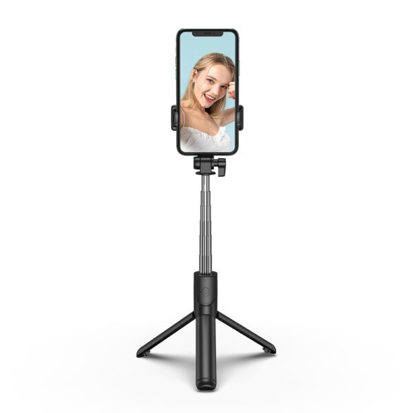 Selfie stick WHS1Y telescopic tripod 1m with phone holder - blackeng