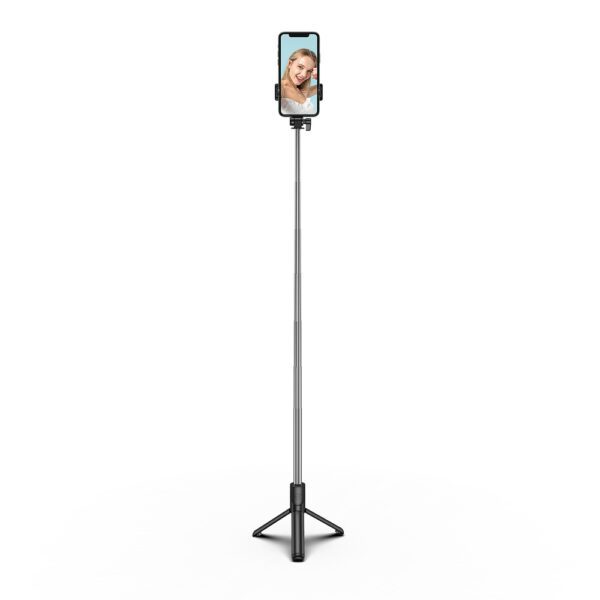 Selfie stick WHS1Y telescopic tripod 1m with phone holder - blackeng