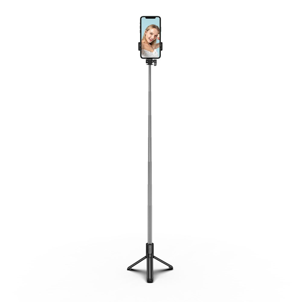 Selfie stick WHS1Y telescopic tripod 1m with phone holder - blackeng