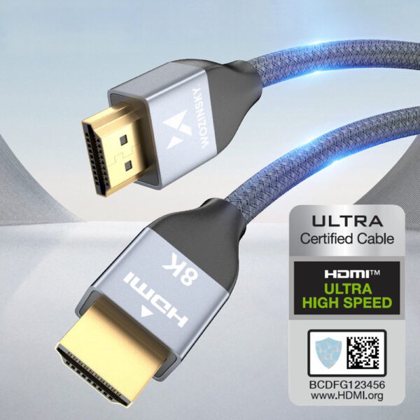 203314_16 Wozinsky HDMI 2.1 Cable 8K 60 Hz 48 Gbps / 4K 120 Hz / 2K 144 Hz 1 m Silver (WHDMI-10)eng