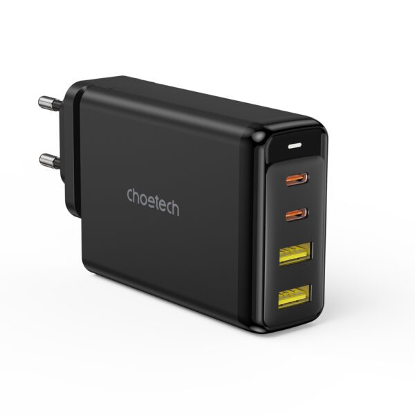 Choetech charger GaN 140W 4 ports (2x USB C, 2x USB) black (PD6005)eng