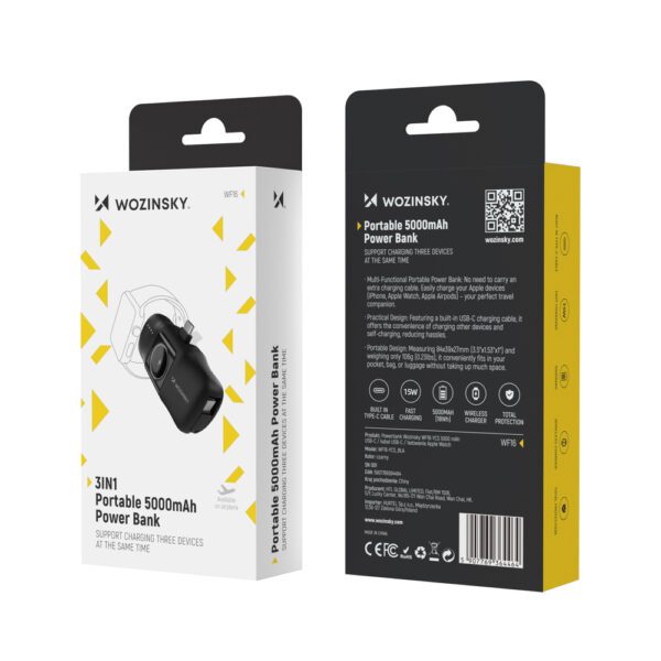 203319_12 Wozinsky WF16-YCS 5000mAh 15W USB-C Mini Power Bank with Built-in USB-C Cable and Apple Watch Charger - Blackeng