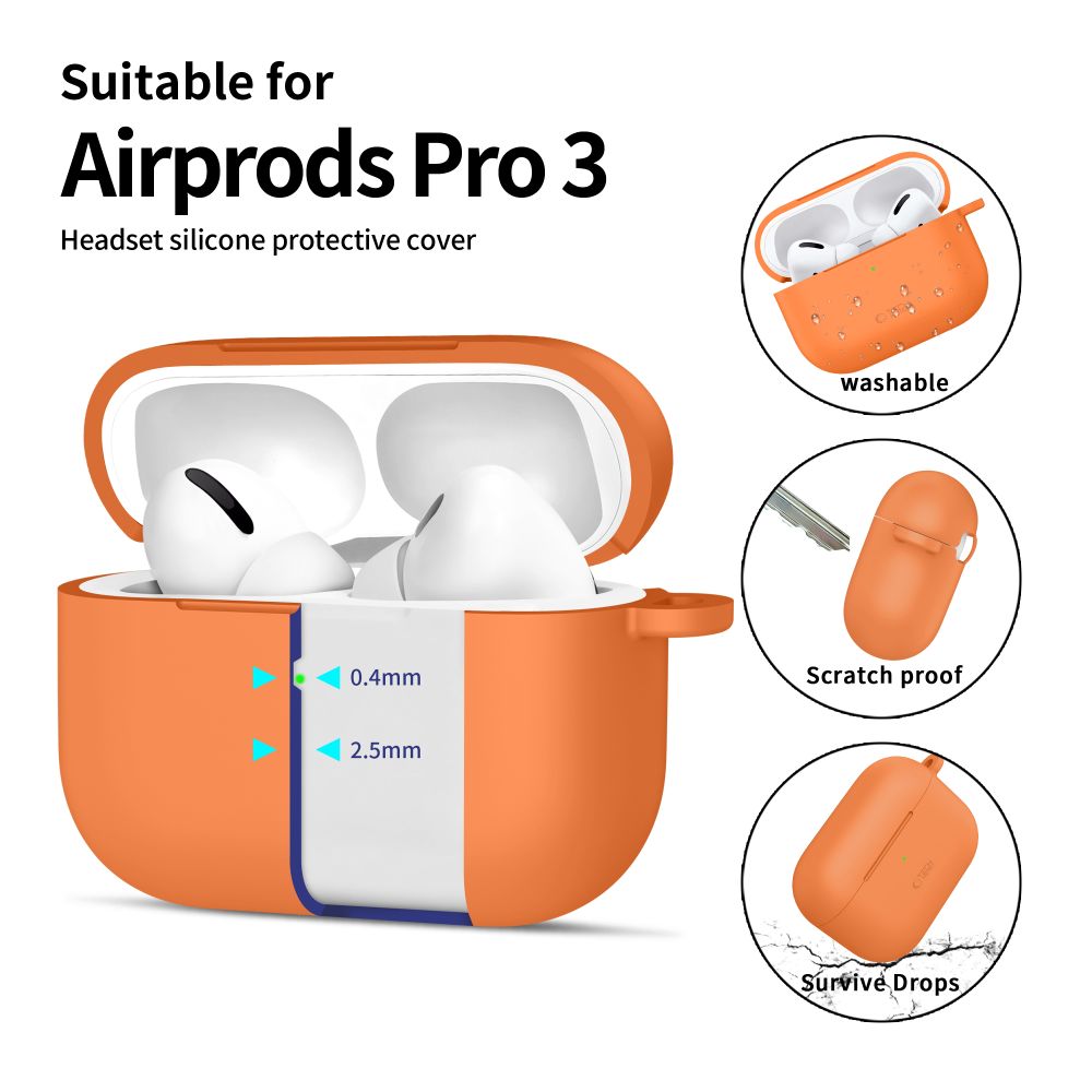 Tech-Protect Silicone Hook case for AirPods Pro - orangeeng