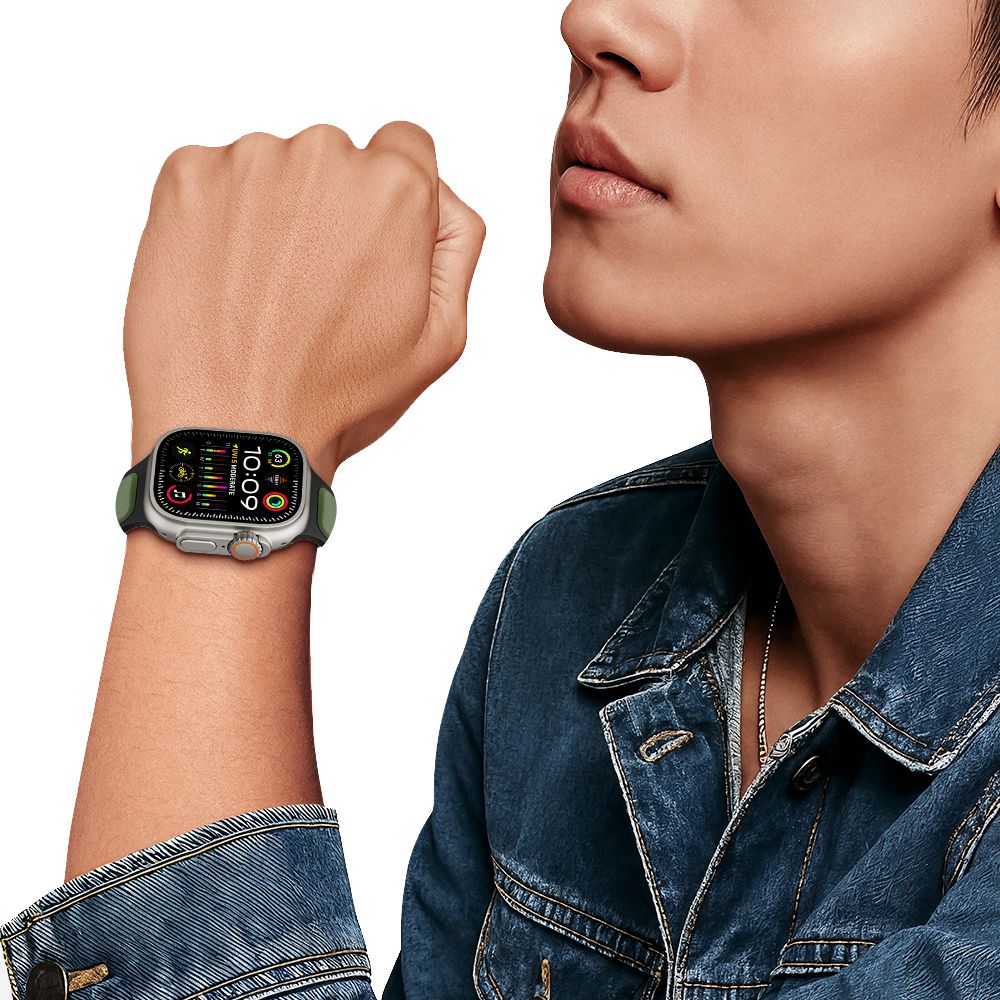CREATOR: gd-jpeg v1.0 (using IJG JPEG v62), quality = 80 Tech-Protect IconBand Line Strap for Apple Watch 44 / 45 / 46 / 49 mm - Black and Orangeeng
