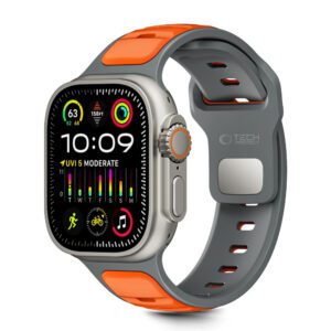 Tech-Protect IconBand Line Strap for Apple Watch 44 / 45 / 46 / 49 mm - Gray-Orangeeng