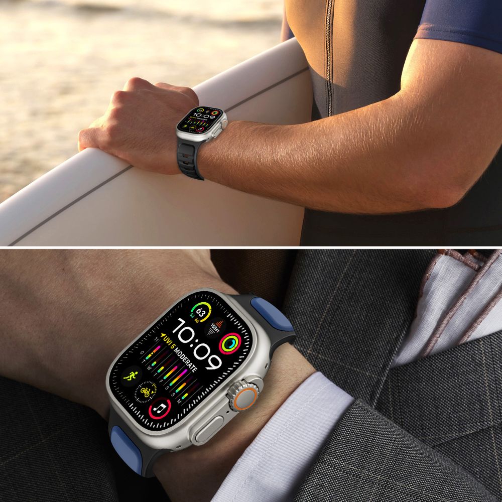 CREATOR: gd-jpeg v1.0 (using IJG JPEG v62), quality = 80 Tech-Protect IconBand Line Strap for Apple Watch 44 / 45 / 46 / 49 mm - Gray-Orangeeng