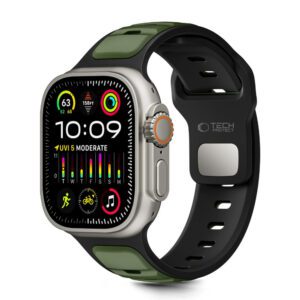 Tech-Protect IconBand Line Strap for Apple Watch 44 / 45 / 46 / 49 mm - Black and Greeneng