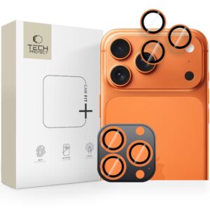 Tech-Protect Camring Fit+ Camera Cover for iPhone 14 Pro / Max / 15 Pro / Max / 16 Pro / Max / 17 Pro / Max - Orangeeng