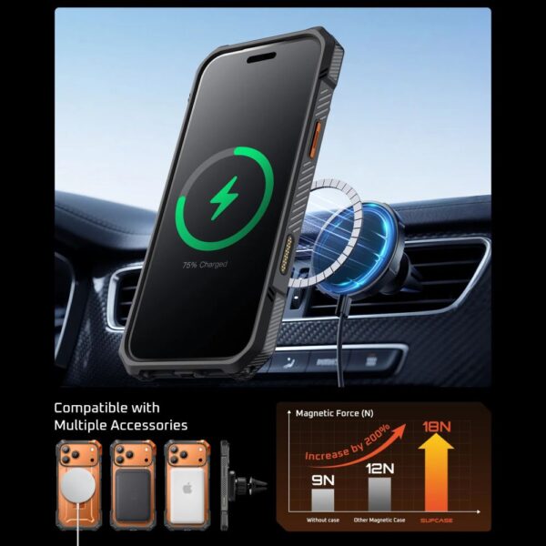 CREATOR: gd-jpeg v1.0 (using IJG JPEG v62), quality = 80 Supcase UB Grip Mag MagSafe Case for iPhone 17 Pro Max - Orange-Grayeng