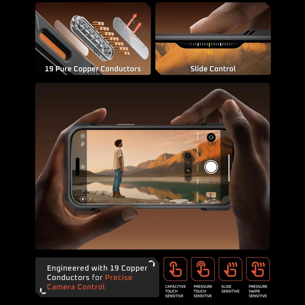 CREATOR: gd-jpeg v1.0 (using IJG JPEG v62), quality = 80 Supcase UB Grip Mag MagSafe Case for iPhone 17 Pro Max - Orange-Grayeng