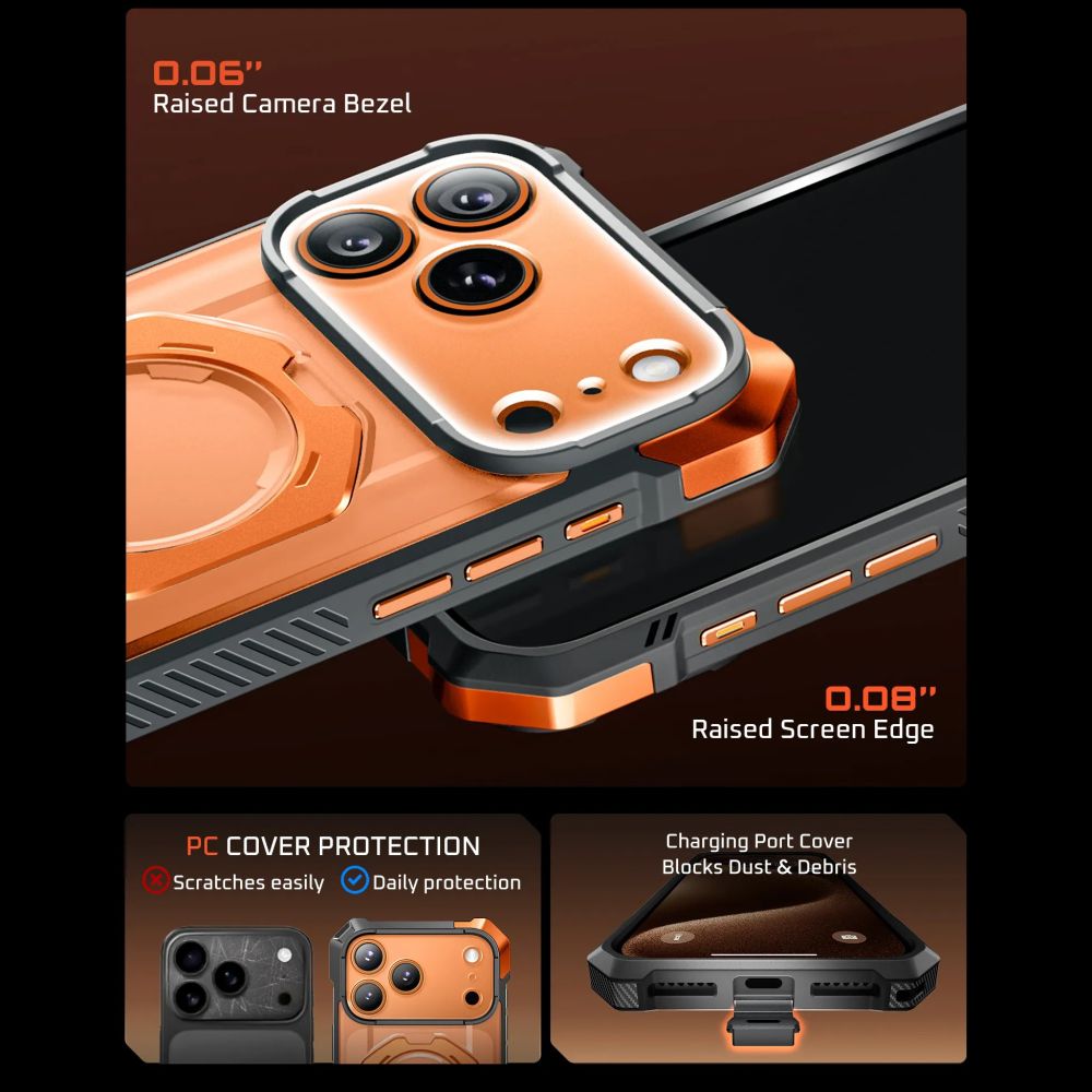 CREATOR: gd-jpeg v1.0 (using IJG JPEG v62), quality = 80 Supcase UB Grip Mag MagSafe Case for iPhone 17 Pro Max - Orange-Grayeng