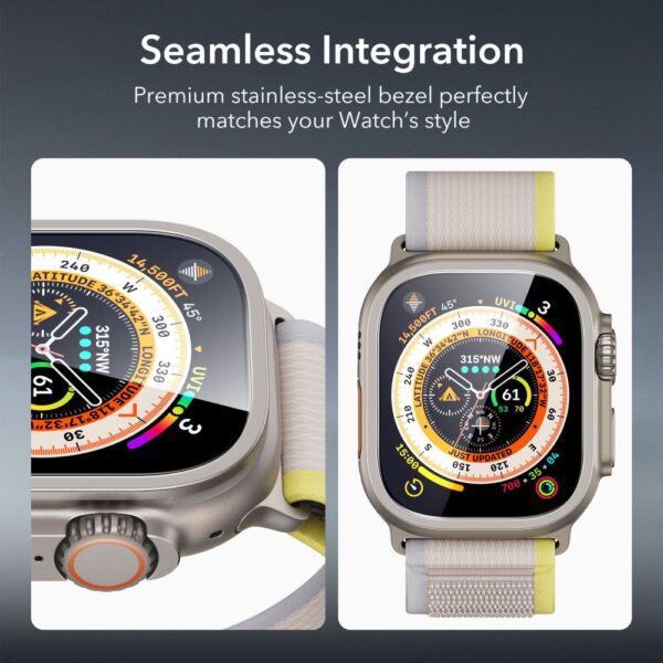 ESR Armorite 2-pack Tempered Glass for Apple Watch Ultra 49mm - Titaniumeng