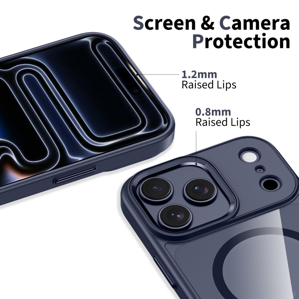 Tech-Protect MagMat MagSafe Case for iPhone 17 Pro - Transparent Navy Blueeng