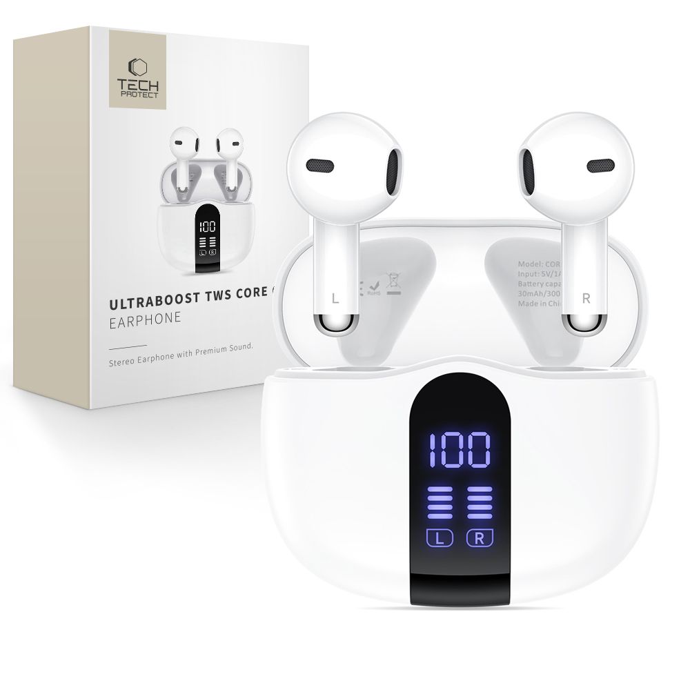 Tech-Protect UltraBoost TWS Core G2 Headphones - Whiteeng