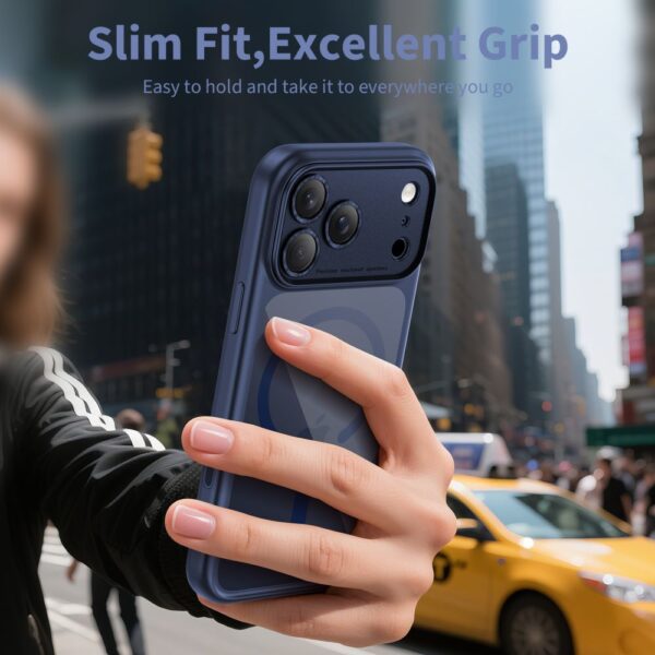 Tech-Protect Magpeak Magsafe CC Case for iPhone 17 Pro - Clear Navy Blueeng