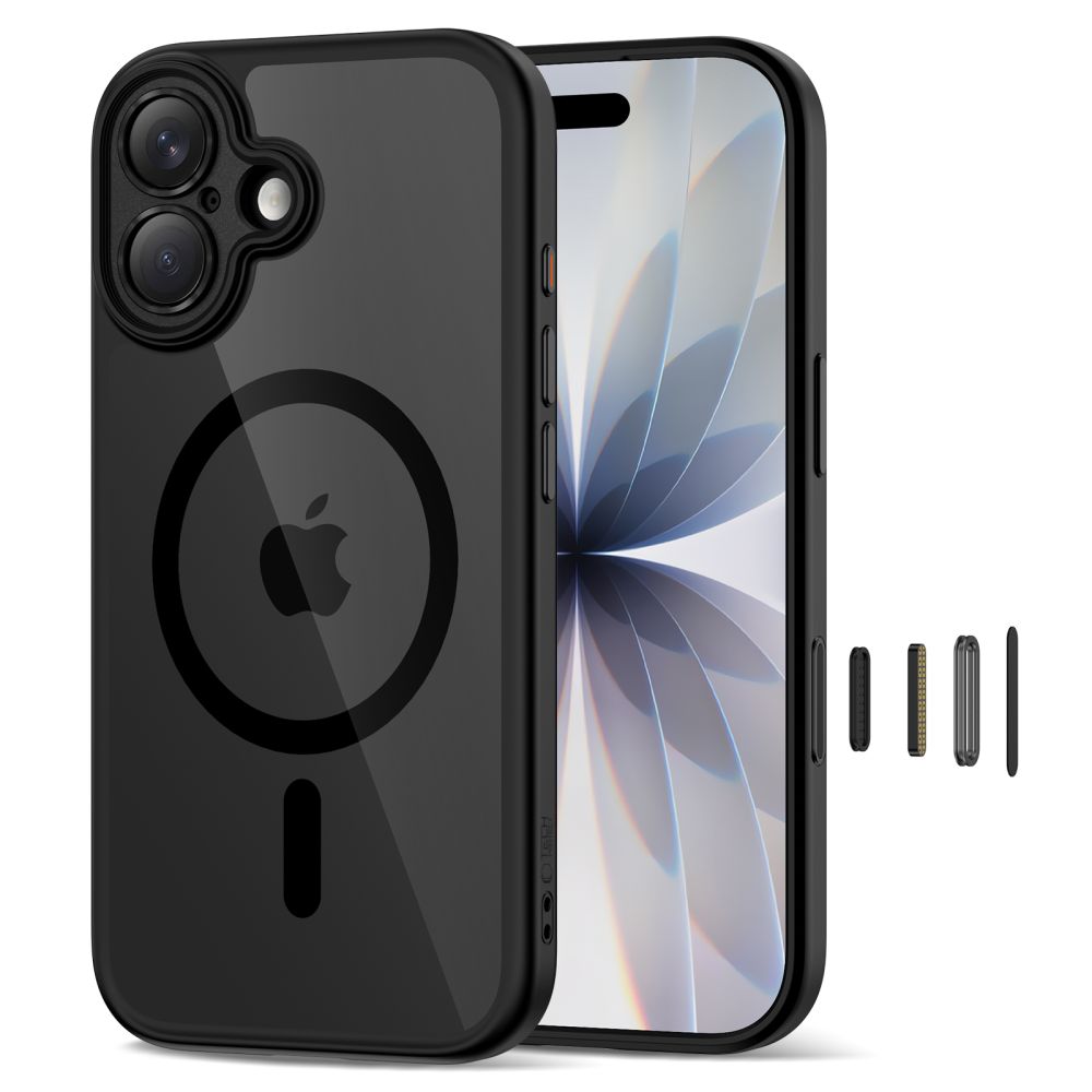 Tech-Protect Magpeak Magsafe CC Case for iPhone 17 - Clear Blackeng