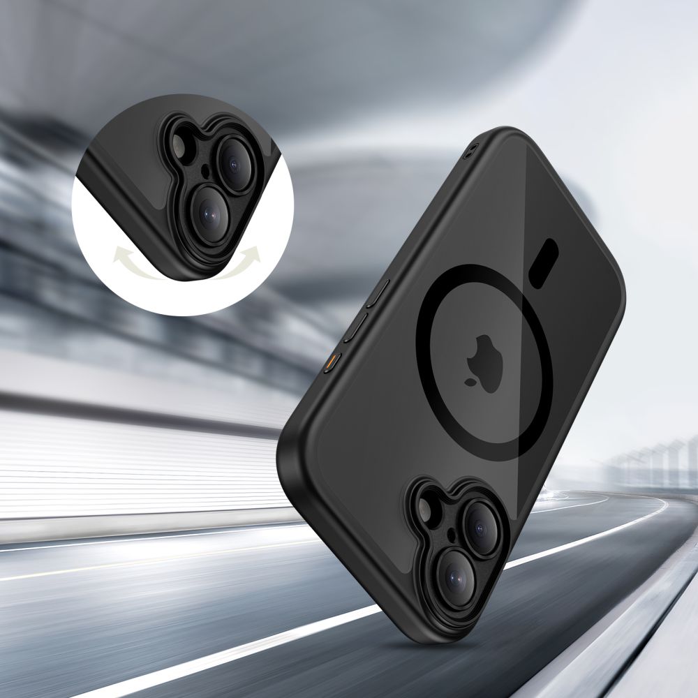 Tech-Protect Magpeak Magsafe CC Case for iPhone 17 - Clear Blackeng