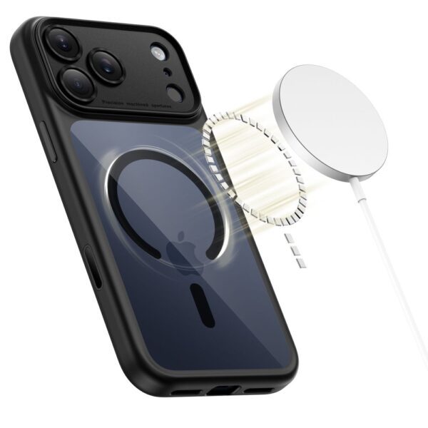 Tech-Protect Magpeak Magsafe CC Case for iPhone 17 Pro - Clear Blackeng