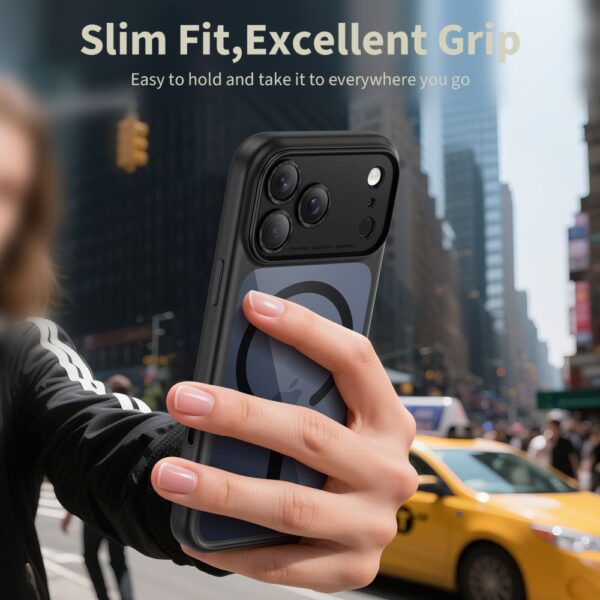 Tech-Protect Magpeak Magsafe CC Case for iPhone 17 Pro - Clear Blackeng