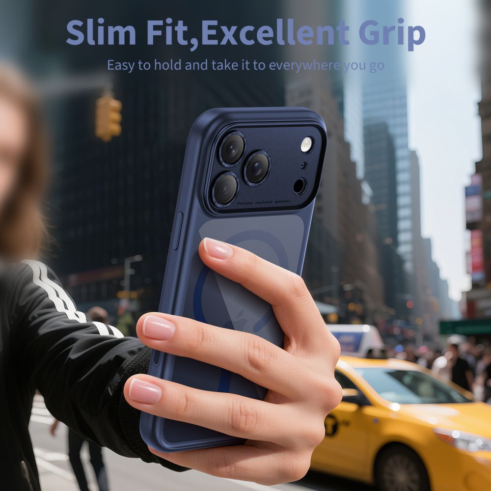 Tech-Protect Magpeak Magsafe CC Case for iPhone 17 Pro Max - Clear Navy Blueeng