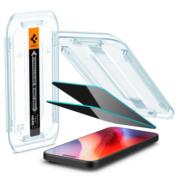 Spigen Glas.tR EZ Fit Privacy Tempered Glass for iPhone 16 Pro Max / 17 Pro Max - 2 pcs.eng