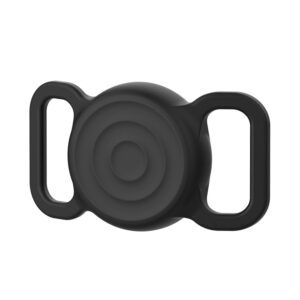AirTag silicone waterproof case for dog or cat collar - blackeng