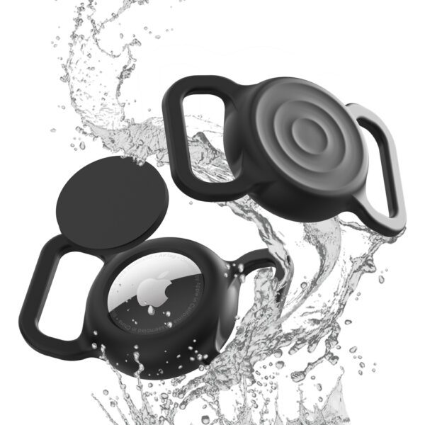 203669_3 AirTag silicone waterproof case for dog or cat collar - blackeng