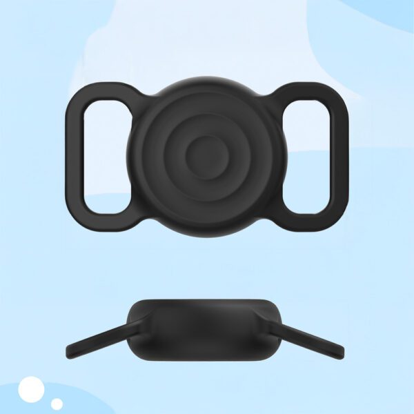 203669_4 AirTag silicone waterproof case for dog or cat collar - blackeng