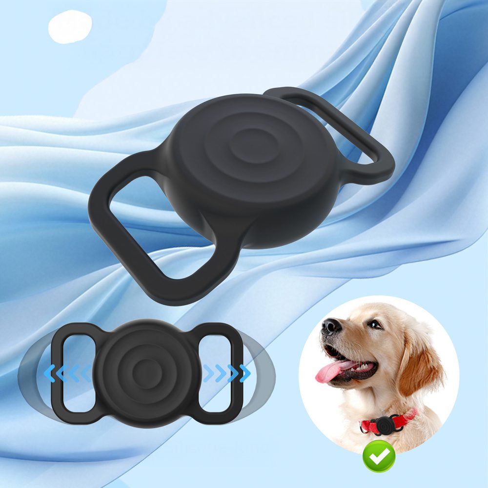 203669_5 AirTag silicone waterproof case for dog or cat collar - blackeng