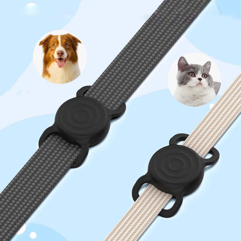 203669_6 AirTag silicone waterproof case for dog or cat collar - blackeng