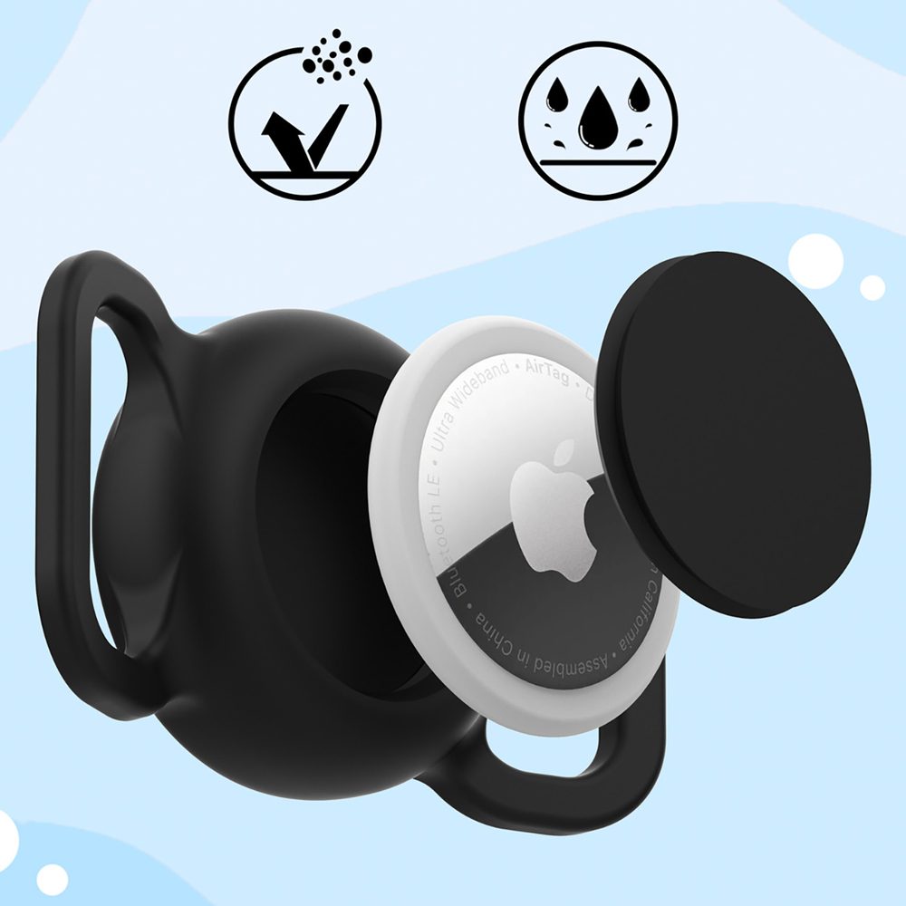 203669_7 AirTag silicone waterproof case for dog or cat collar - blackeng