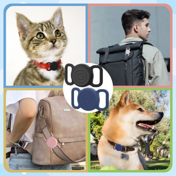 203669_8 AirTag silicone waterproof case for dog or cat collar - blackeng