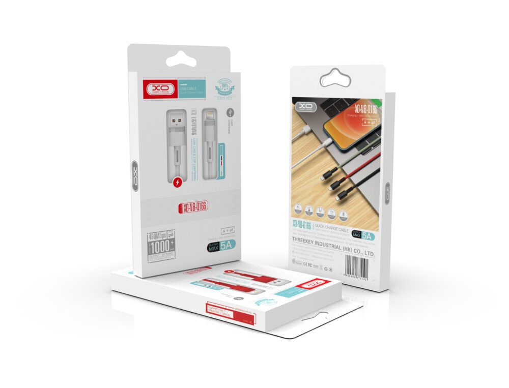 210260_oryg XO cable NB-Q166 USB - USB-C 1,0 m 5A red