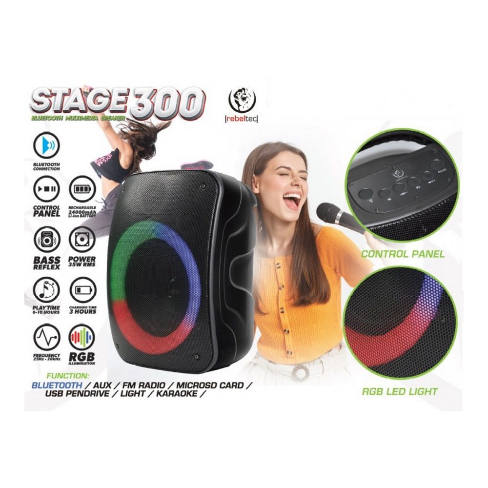 Rebeltec Bluetooth speaker STAGE 300 black