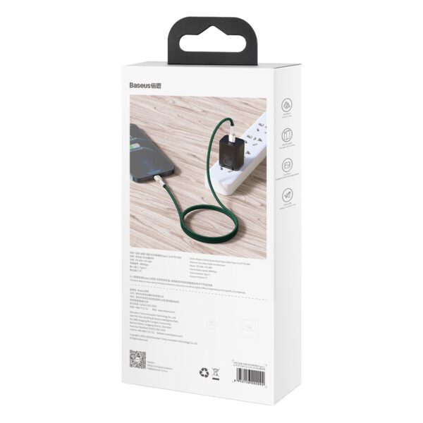 Baseus cable Cafule Metal PD USB-C - Lightning 1,0 m green 20W
