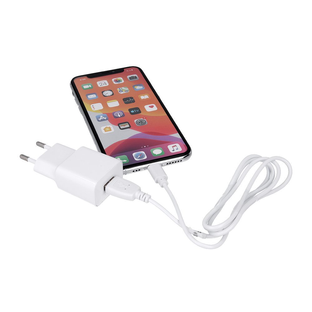 Maxlife MXTC-01 charger 1x USB 1A white + microUSB cable