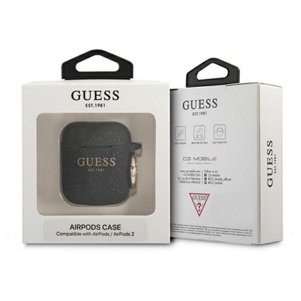 231792_oryg Guess case for AirPods GUA2SGGEK black Silicone Glitter