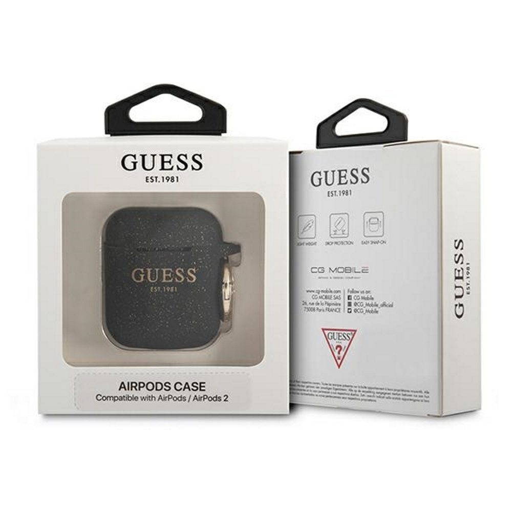 231792_oryg Guess case for AirPods GUA2SGGEK black Silicone Glitter