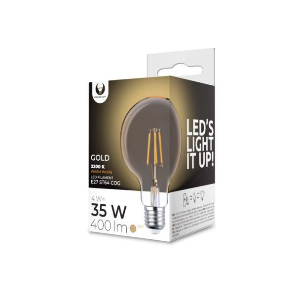 232037_oryg LED Bulb Filament E27 G95 4W 230V 2200K 400lm COG gold Forever Light